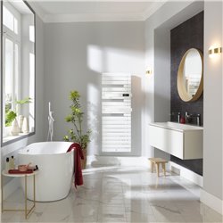 Sèche serviette électrique Allure 3 Virtuose 750+1000 Watts, Mât à droite Blanc Brillant Intégral