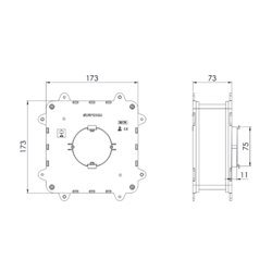 Point d'éclairage Très grand volume 170x170x70 mm Ø88 mm