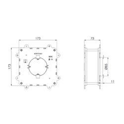 Point d'éclairage Très grand volume 170x170x70 mm Ø120 mm