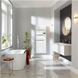Sèche serviette électrique Allure 3 Classique 500 Watts, Mât à droite Blanc Brillant Intégral