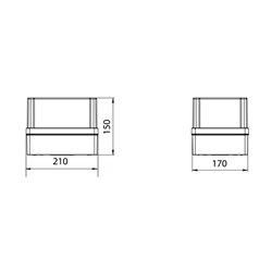 Boîte de dérivation étanche Industrie avec couvercle standard 210x170x150 mm