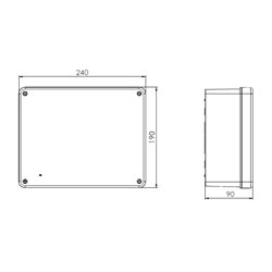Boîte de dérivation étanche Industrie avec couvercle standard 240x190x90 mm