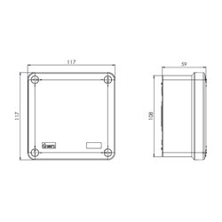 Boîte de dérivation étanche Industrie avec couvercle standard 105x105x55 mm