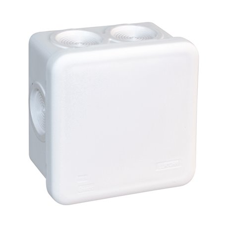 Boîte de dérivation étanche Blanche 80x80x45 mm 7 entrées