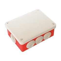 Boîte de dérivation étanche Fond rouge 165x120x70 mm 7 entrées