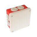 Boîte de dérivation étanche Fond rouge 105x105x55 mm 7 entrées