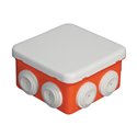 Boîte de dérivation étanche Fond rouge 80x80x45 mm 6 entrées
