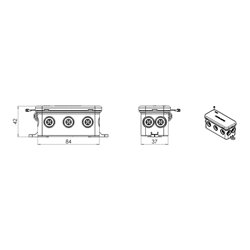 Lot de 5 boîtes de dérivation étanches Mono-matière 80x40x40 mm 8 entrées