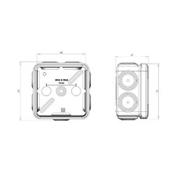 Lot de 5 boîtes de dérivation étanches Couvercle enclipsable 60x60x40 mm 7 entrées