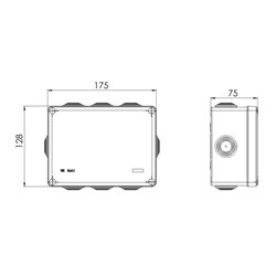 Boîte de dérivation étanche Couvercle avec vis 1/4 de tour 165x120x70 mm 8 entrées