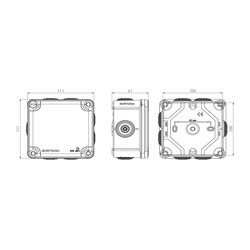 Lot de 5 boîtes de dérivation étanches Couvercle avec vis 1/4 de tour 105x105x55 mm 7 entrées