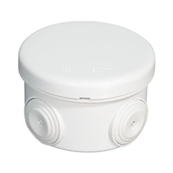 Lot de 5 boîtes de dérivation étanches Couvercle enclipsable Ø80x40 mm 4 entrées