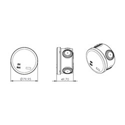 Lot de 5 boîtes de dérivation étanches Couvercle enclipsable Ø80x40 mm 4 entrées