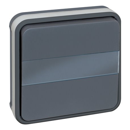 Commande Bouton poussoir avec voyant avec porte étiquette Gris Commande Bouton poussoir avec voyant avec porte étiquette Gris