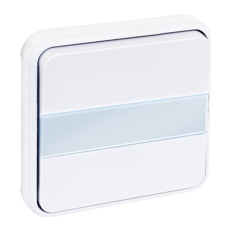 Mécanisme de commande Bouton poussoir avec voyant avec porte étiquette Blanc Mécanisme de commande Bouton poussoir avec voyant avec porte étiquette Blanc