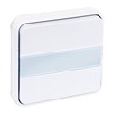 Mécanisme de commande Bouton poussoir avec voyant avec porte étiquette Blanc