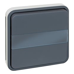 Mécanisme de commande Bouton poussoir avec voyant avec porte étiquette Gris
