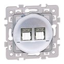Prise RJ45 Double Grade 2 TV Cat 6 STP Silver