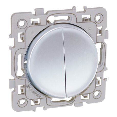 Commande Va et vient + poussoir Silver Commande Va et vient + poussoir Silver