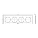 Plaque 4 postes Blanc