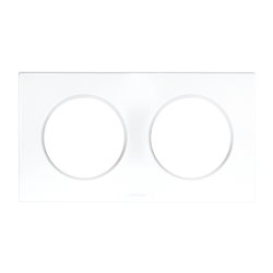 Plaque 2 postes Blanc