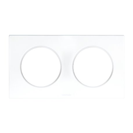 Plaque 2 postes Blanc