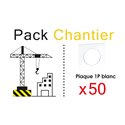 Pack de 50 Plaques 1 poste Blanc