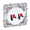 Prise haut-parleur Double Blanc