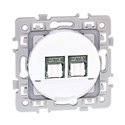 Prise RJ45 Double Grade 2 TV Cat 6 STP Blanc