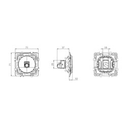 Prise RJ45 Double Grade 2 TV Cat 6 STP Vulcain