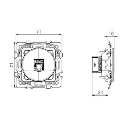 Lot de 10 Prises RJ45 UTP Cat5E Silver
