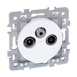 Lot de 10 prises TV TV/FM/SAT Blanc