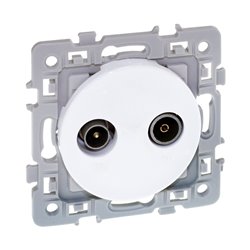 Lot de 10 prises TV TV/FM Blanc