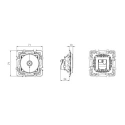 Prise TV TV Simple avec griffes Blanc