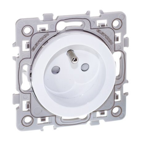 Lot de 10 prises 16A Courant fort 2P+T avec griffes Blanc Lot de 10 prises 16A Courant fort 2P+T avec griffes Blanc