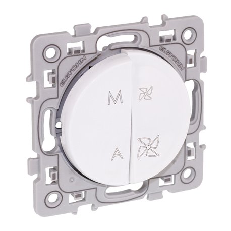 Commande de VMC 2 vitesses avec interrupteur "marche/arrêt" Blanc Commande de VMC 2 vitesses avec interrupteur "marche/arrêt" Blanc