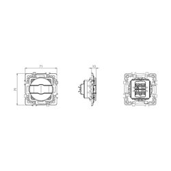 Commande de volet roulant Interrupteur 3 positions Blanc