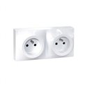 Prise Double 2P+T Blanc