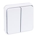 Mécanisme de commande Double bouton poussoir Blanc