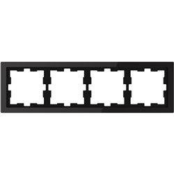 Cadre de finition verre D-Life MTN4040-6503 noir 4 postes