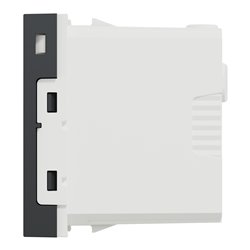 Chargeur USB double 15W type A+C Unica NU301654 anthracite 1 module mécanisme seul