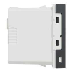 Chargeur USB double 15W type A+C Unica NU301654 anthracite 1 module mécanisme seul