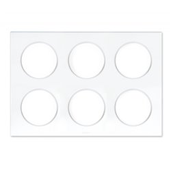 Plaque 2x3 postes Blanc