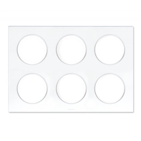 Plaque 2x3 postes Blanc