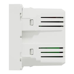 Chargeur USB double 5Vcc 2,4A type A+C Unica NU301818 Blanc 2 modules mécanisme seul