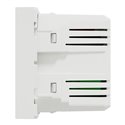 Chargeur USB double 5Vcc 2,4A type A+C Unica NU301818 Blanc 2 modules mécanisme seul