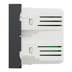 Chargeur USB double 5Vcc 2,4A type A+C Unica NU301854 anthracite 2 modules mécansime seul