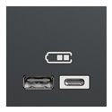 Chargeur USB double 5Vcc 2,4A type A+C Unica NU301854 anthracite 2 modules mécansime seul