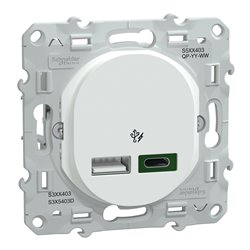 Chargeur USB type A 7,5W +C 45W Forte puissance type C Ovalis S320403 Blanc 