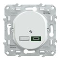 Chargeur USB type A 7,5W +C 45W Forte puissance type C Ovalis S320403 Blanc 